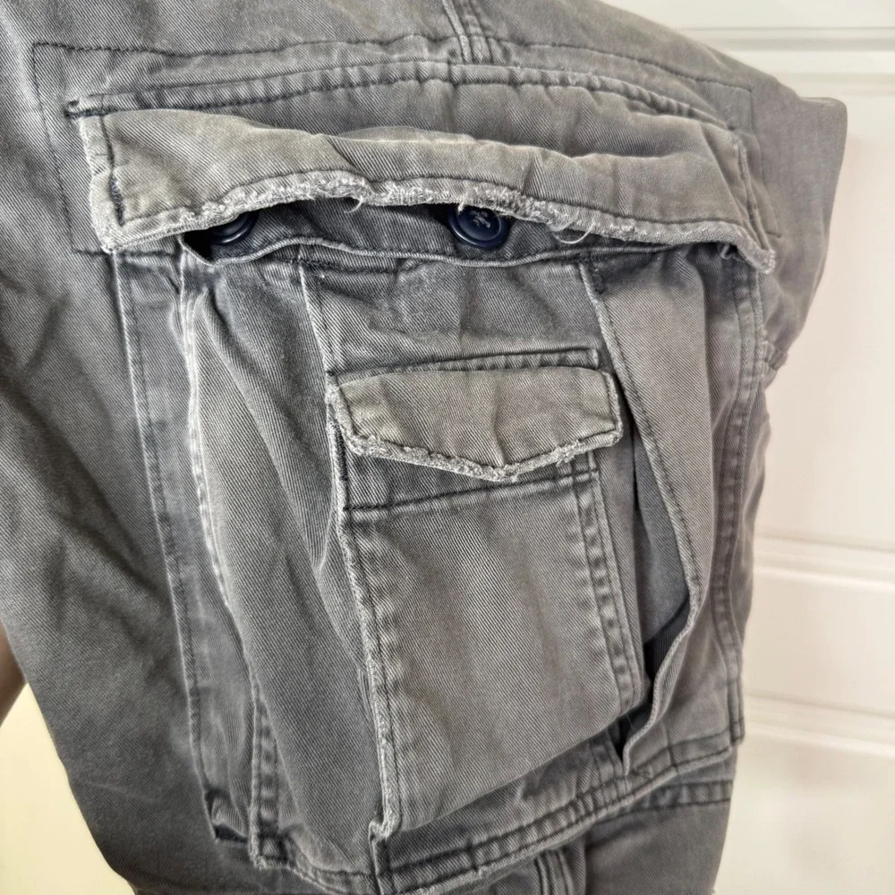 Vintage Abercrombie & Fitch Cargo Shorts Mens 33 Gray Distressed Y2K Gorpcore